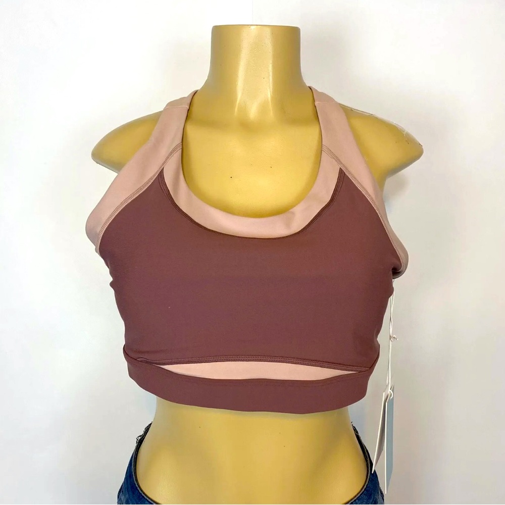 calme by Johnny was mauve workout tank sport bra Womens Size XL basic gym active